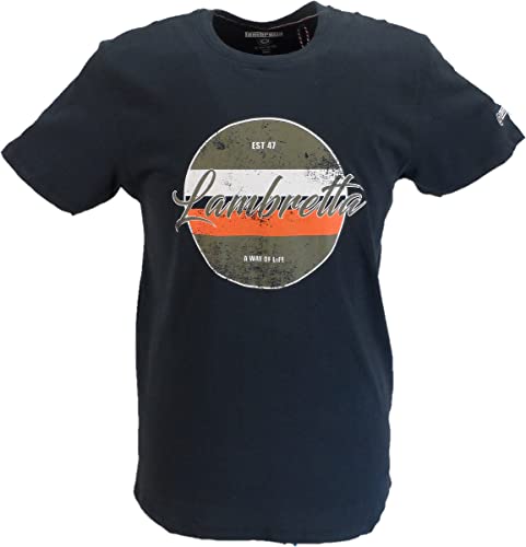 Lambretta T-Shirt mit Rundhalsausschnitt im Retro-Vintage-Druck, navy, M von Lambretta