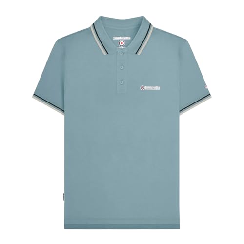 Lambretta Trgt Poloshirt für Herren, Rauchblau (Schwarz/Grau), 4XL von Lambretta