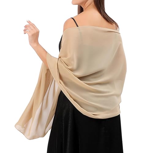 Damen Sheer Chiffon Tücher und Wraps - Elegante Einfarbig Umschlagtuch Schal - Sommer Leicht Schultertuch Stola für Abendkleid, Hochzeit, Alltag von Lamca