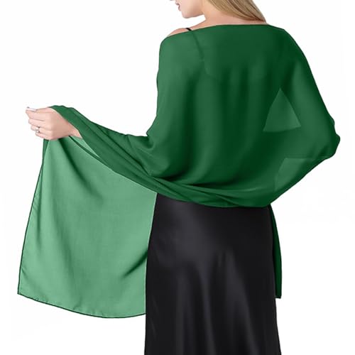 Damen Sheer Chiffon Tücher und Wraps - Elegante Einfarbig Umschlagtuch Schal - Sommer Leicht Schultertuch Stola für Abendkleid, Hochzeit, Alltag von Lamca