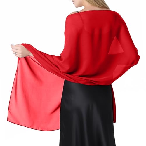 Damen Sheer Chiffon Tücher und Wraps - Elegante Einfarbig Umschlagtuch Schal - Sommer Leicht Schultertuch Stola für Abendkleid, Hochzeit, Alltag von Lamca