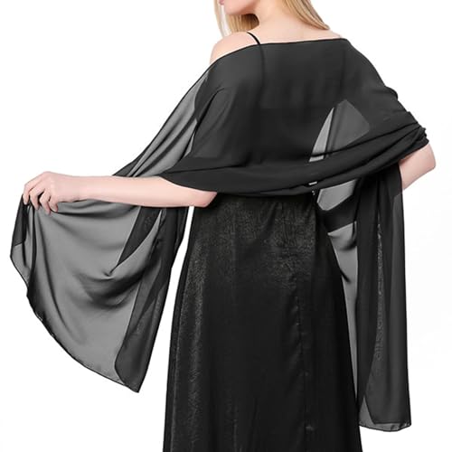 Damen Sheer Chiffon Tücher und Wraps - Elegante Einfarbig Umschlagtuch Schal - Sommer Leicht Schultertuch Stola für Abendkleid, Hochzeit, Alltag von Lamca