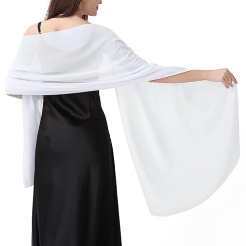 Damen Sheer Chiffon Tücher und Wraps - Elegante Einfarbig Umschlagtuch Schal - Sommer Leicht Schultertuch Stola für Abendkleid, Hochzeit, Alltag von Lamca