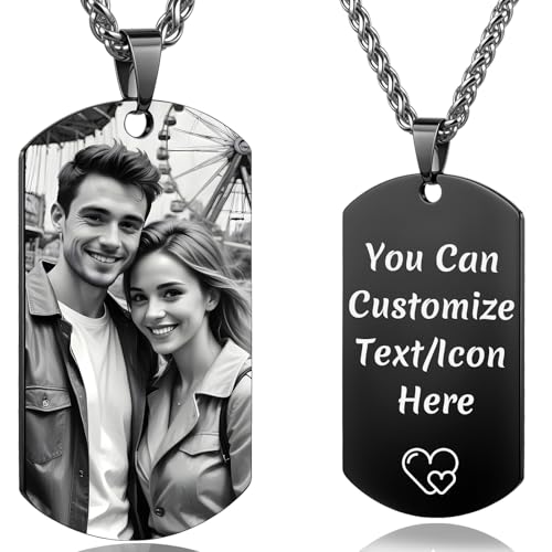 Lamdiy Halskette mit Bild und Fototext, personalisiertes Foto, personalisierte Halskette mit Fototext, Gedenkgeschenke für Frauen, Vater, Mutter, Edelstahl, Kein Edelstein Lamdiy Halskette mit Bild und Fototext, personalisiertes Foto, personalisierte Halskette mit Fototext, Gedenkgeschenke für Frauen, Vater, Mutter, Edelstahl, Kein Edelstein von Lamdiy