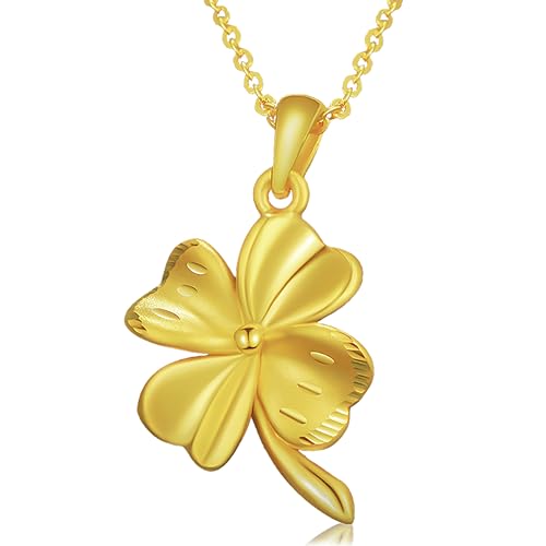 Lamdo Goldhalskette für Frauen – 14 Karat Massivgold Überketten für Frauen Glücksklee-Anhänger Halsketten für Frauen Gold geschichtete Halsketten für Frauen Schmuck Geschenke für Freunde Lamdo Goldhalskette für Frauen – 14 Karat Massivgold Überketten für Frauen Glücksklee-Anhänger Halsketten für Frauen Gold geschichtete Halsketten für Frauen Schmuck Geschenke für Freunde von Lamdo