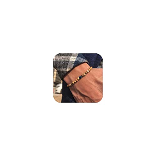 Lameybrt Auge des Bösen Blick Armband Schutz Stretch Armbänder mit Naturstein Perlen für Männer Handgemacht Heilsteine Armband für Damen und Mädchen Herrenarmband armband (A02 Painted stone) von Lameybrt