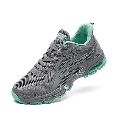 Lamincoa Damen Air Cushion Sneakers Laufschuhe Atmungsaktiv Mesh Anti Slip Athletic Tennis Schuhe für Outdoor Jogging, (grau), 35.5 EU von Lamincoa