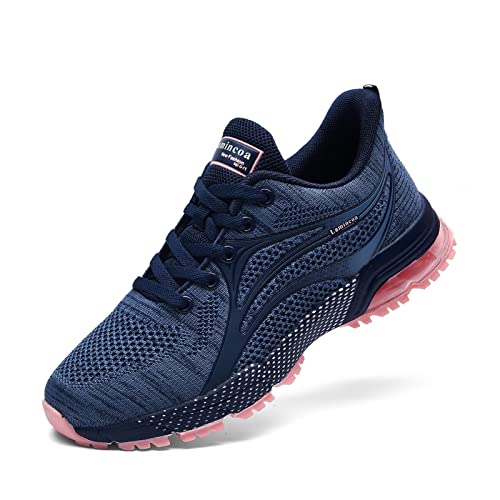 Lamincoa Damen Air Cushion Sneakers Laufschuhe Atmungsaktiv Mesh Anti Slip Athletic Tennis Schuhe für Outdoor Jogging, Blau (navy), 36.5 EU von Lamincoa