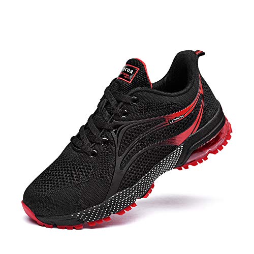Lamincoa Damen Air Laufschuhe Athletische Frauen Turnschuhe rutschfeste Damen Tennisschuhe, Schwarz-Rot, 5.5 US von Lamincoa