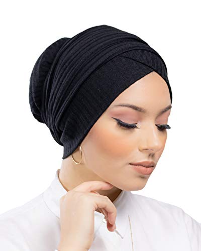 Hijab-Turban aus Netzstoff, 100 % Baumwolle, für muslimische Damen, Schwarz , One size von Lamis Hijab