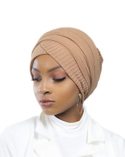 Hijab-Turban aus Netzstoff, 100 % Baumwolle, für muslimische Damen, camel, One size von Lamis Hijab