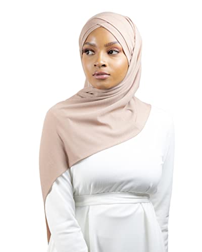 Hijab für den Winter, aus Netzstoff, für muslimische Frauen, gestrickt, Taupe, Rosé, One size von Lamis Hijab
