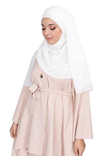 Hijab zum Einfädeln, komplett Crêpe-Chiffon, mit integrierter Mütze Gr. Einheitsgröße, elfenbeinfarben (Ivoire) von Lamis Hijab