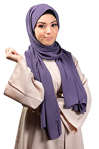 Lamis Hijab - Hijab Chiffon, blickdicht, Maxi-Format, 200 x 70 cm, für muslimische Frauen, Voile, lavendelfarben, One size von Lamis Hijab