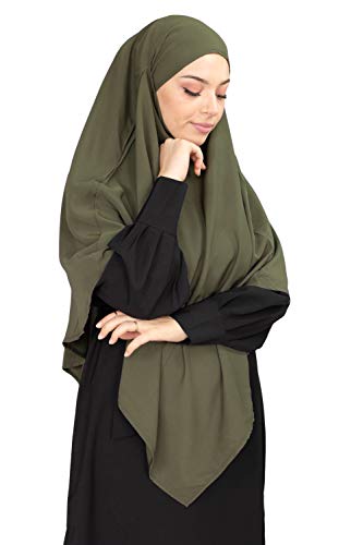 Lamis Hijab – Khimar Hijab – Jilbab für Damen Gr. Einheitsgröße, grün von Lamis Hijab