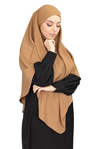 Lamis Hijab – Khimar Hijab – Jilbab für Damen Gr. Einheitsgröße, mokka von Lamis Hijab