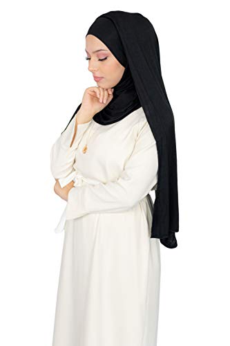 Lamis Hijab – Hijab zum Einfädeln, komplett Jersey Gr. 58, Schwarz HE300 (Noir) von Lamis Hijab