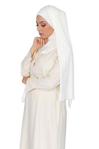 Lamis Hijab – Hijab zum Einfädeln, komplett Jersey Gr. 58, elfenbein HE300 (Ivoire) von Lamis Hijab