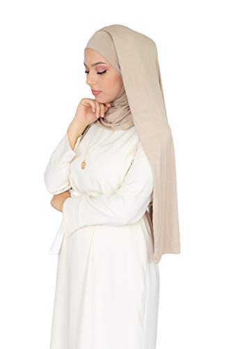 Lamis Hijab – Hijab zum Einfädeln, komplett Jersey Gr. 42 HE300 (taupe) von Lamis Hijab