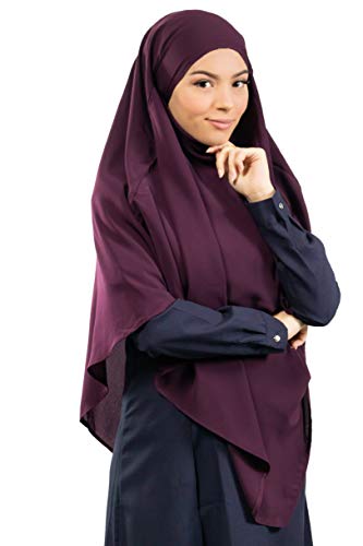 Lamis Hijab – Khimar Hijab – Jilbab für Damen Gr. Einheitsgröße, dunkelviolett von Lamis Hijab