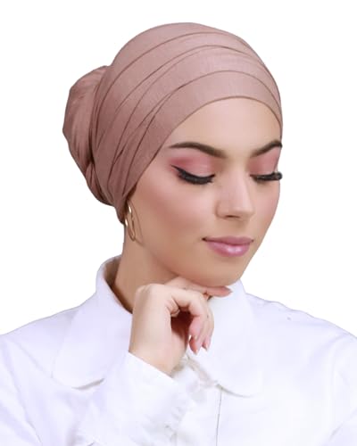 Turban Hijab Kopfbedeckung für muslimische Frauen Gr. One size, nude TU-2 (Nude) von Lamis Hijab