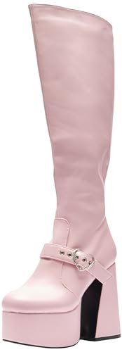 Lamoda Damen Walk with Love Kniehohe Stiefel, Rosa PU, 40 EU von LAMODA