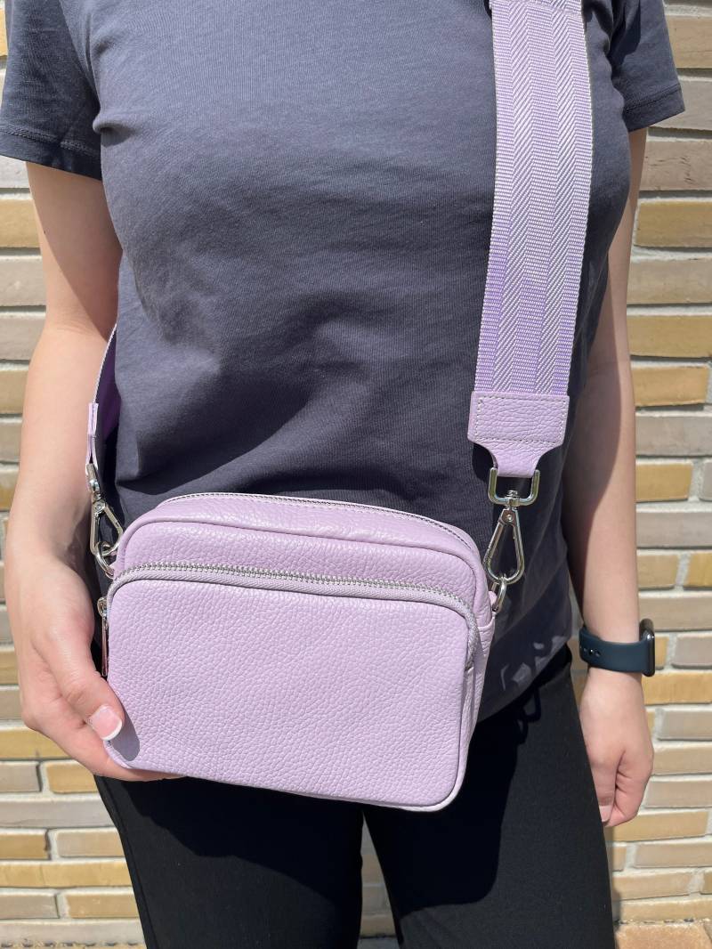 Edler Taschengurt in Pastel Lila Für Ledertasche , Hochwertiger Gurt Aus Stoff Und Leder Made Italy Geschenk Modisch Accessoire von LamourducuirDE