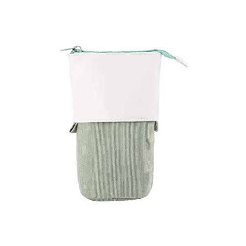Lamppdcor Teleskope Bleistiftkoffer Bleistift Teleskophalter Teleskop Schreibwarenfall PU Stand-up-Transformer-Beutel Multifunktional Popup Make-up-Tasche Grün grün von Lamppdcor