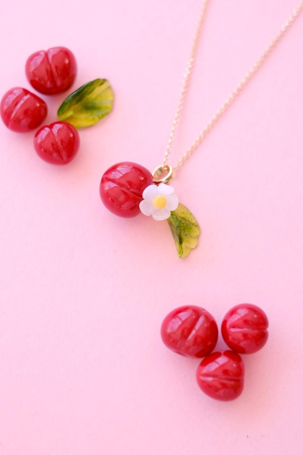 Kirschblüten Muranoglas Anhänger Vergoldet Oder Versilbert von LampworkGlowingGlass