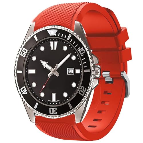 Kompatibel mit Casio MDV106 Bändern, 22 mm Schnellverschluss-Sport-Silikonband, Ersatzarmband, kompatibel mit Casio MDV106-1AV / MTP-VD01 Uhr, Rot von Lamshaw
