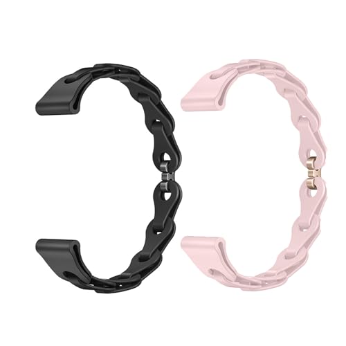 Lamshaw Kompatibel mit NotePin AI-Diktiergerät-Bändern, elastisches Silikon, ausgehöhlt, Ersatzbänder, kompatibel mit NotePin AI-Diktiergerät (2 Stück, Schwarz + Pink) von Lamshaw