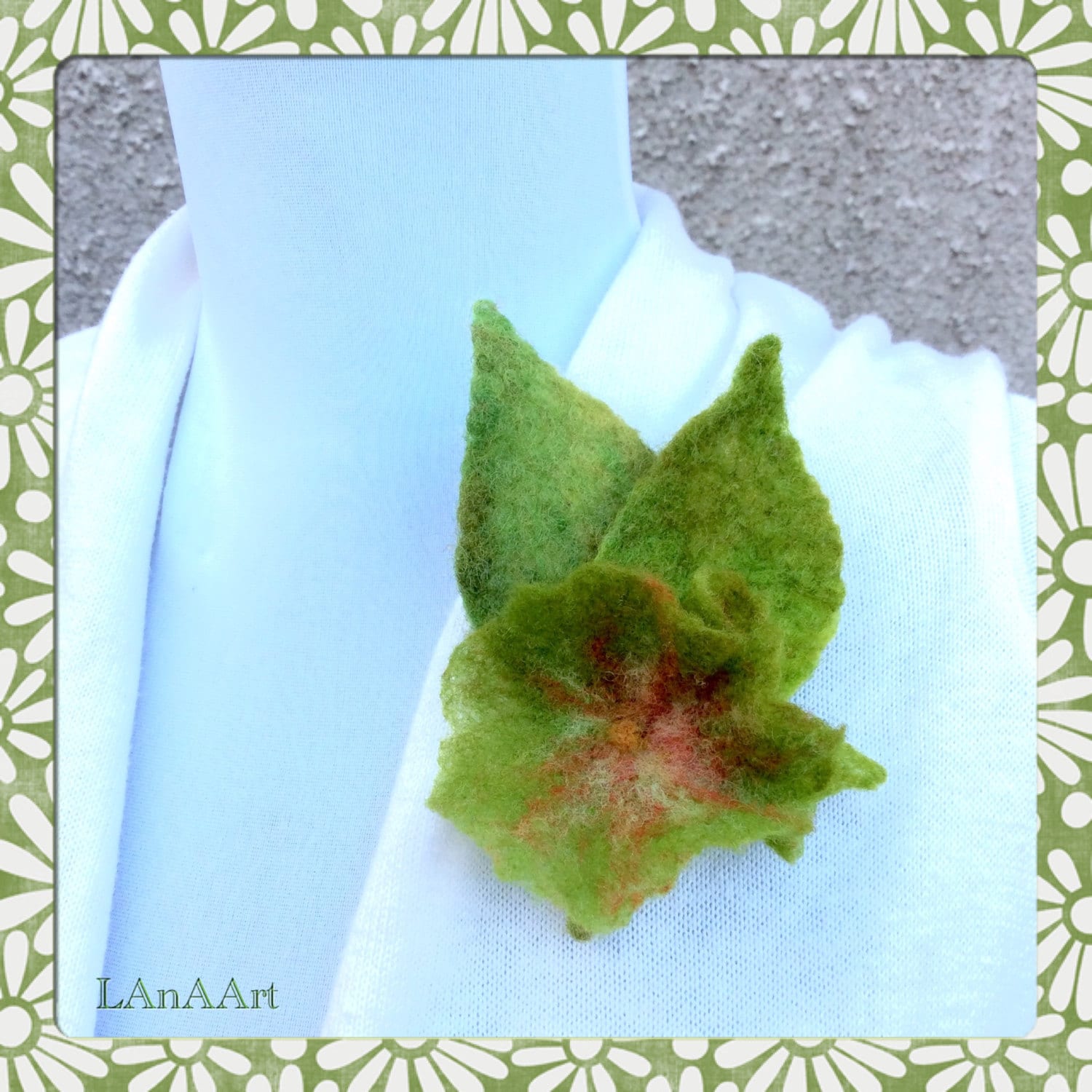 Brosche Blume, Grüne Fein Gefilzte Brosche, Haarspange, Petunia, Merinowolle, Handgemacht, Grüner Frühling, Geschenk Für Sie, Feiner Filz Brosche Blume, Grüne Fein Gefilzte Brosche, Haarspange, Petunia, Merinowolle, Handgemacht, Grüner Frühling, Geschenk Für Sie, Feiner Filz von LanAArt