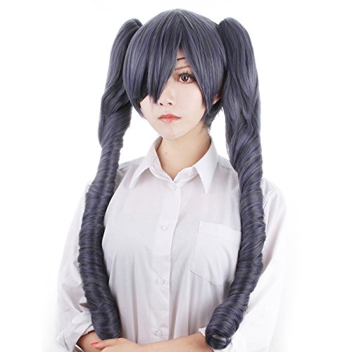 LanTing Cosplay Perücke Black Butler Ciel Gray Lange Perücke Styled Frauen Cosplay Party Fashion Anime Human Costume Full wigs Synthetic Haar Heat Resistant Fiber von LanTing