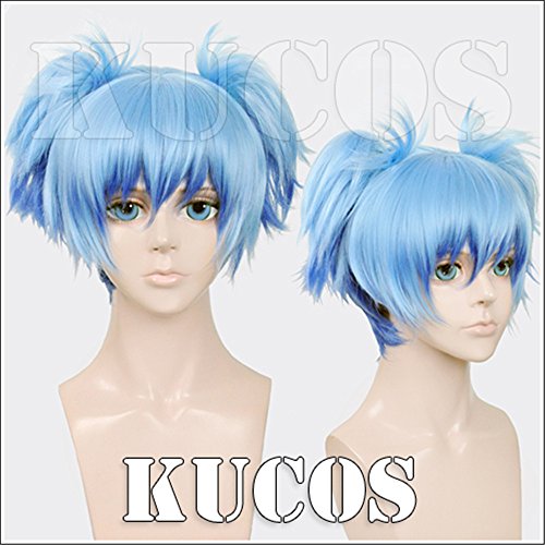 LanTing Cosplay Perücke Assassination Classroom Shiota Nagisa Blue Mix 2 Clip Cosplay Party Fashion Anime Human Costume Full wigs Synthetic Haar Heat Resistant Fiber von LanTing