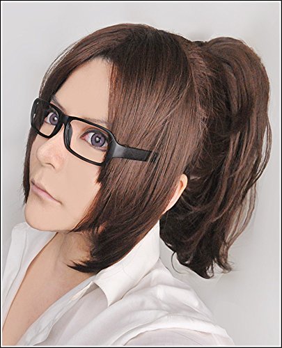 LanTing Cosplay Perücke Attack On Titan Hanji Zoe Brown Lange Perücke Frauen Cosplay Party Fashion Anime Human Costume Full wigs Synthetic Haar Heat Resistant Fiber von LanTing