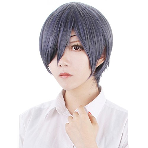 LanTing Cosplay Perücke Black Butler Ciel Gray Perücke Corta Styled Frauen Cosplay Party Fashion Anime Human Costume Full wigs Synthetic Haar Heat Resistant Fiber von Vicien