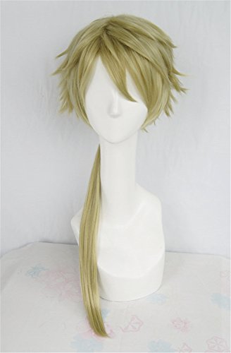 LanTing Cosplay Perücke Bungou Stray Dogs Doppo Kunikida Green Lange Perücke Cosplay Party Fashion Anime Human Costume Full wigs Synthetic Haar Heat Resistant Fiber von LanTing