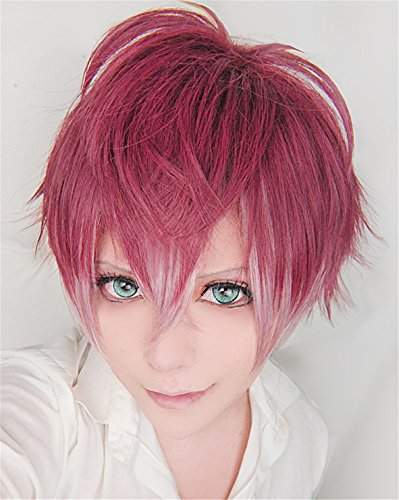 LanTing Cosplay Perücke DIABOLIK LOVERS Sakamaki Ayato Wine Red Mix Cosplay Party Fashion Anime Human Costume Full wigs Synthetic Haar Heat Resistant Fiber von Vicien