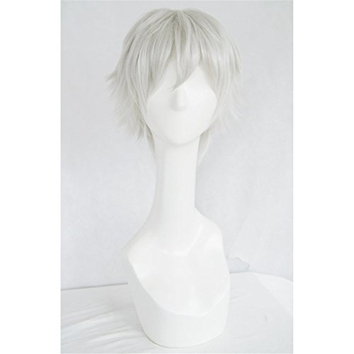 LanTing Cosplay Perücke Tokyo Ghoul Ken Kaneki Perücke Corta silver Cosplay Party Fashion Anime Human Costume Full wigs Synthetic Haar Heat Resistant Fiber von LanTing