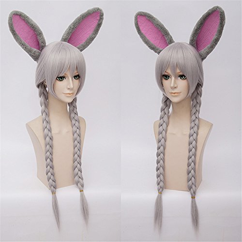 LanTing Cosplay Perücke Zootopia Judy Hopps Silvery Lange Perücke Styled Frauen Cosplay Party Fashion Anime Human Costume Full wigs Synthetic Haar Heat Resistant Fiber von LanTing