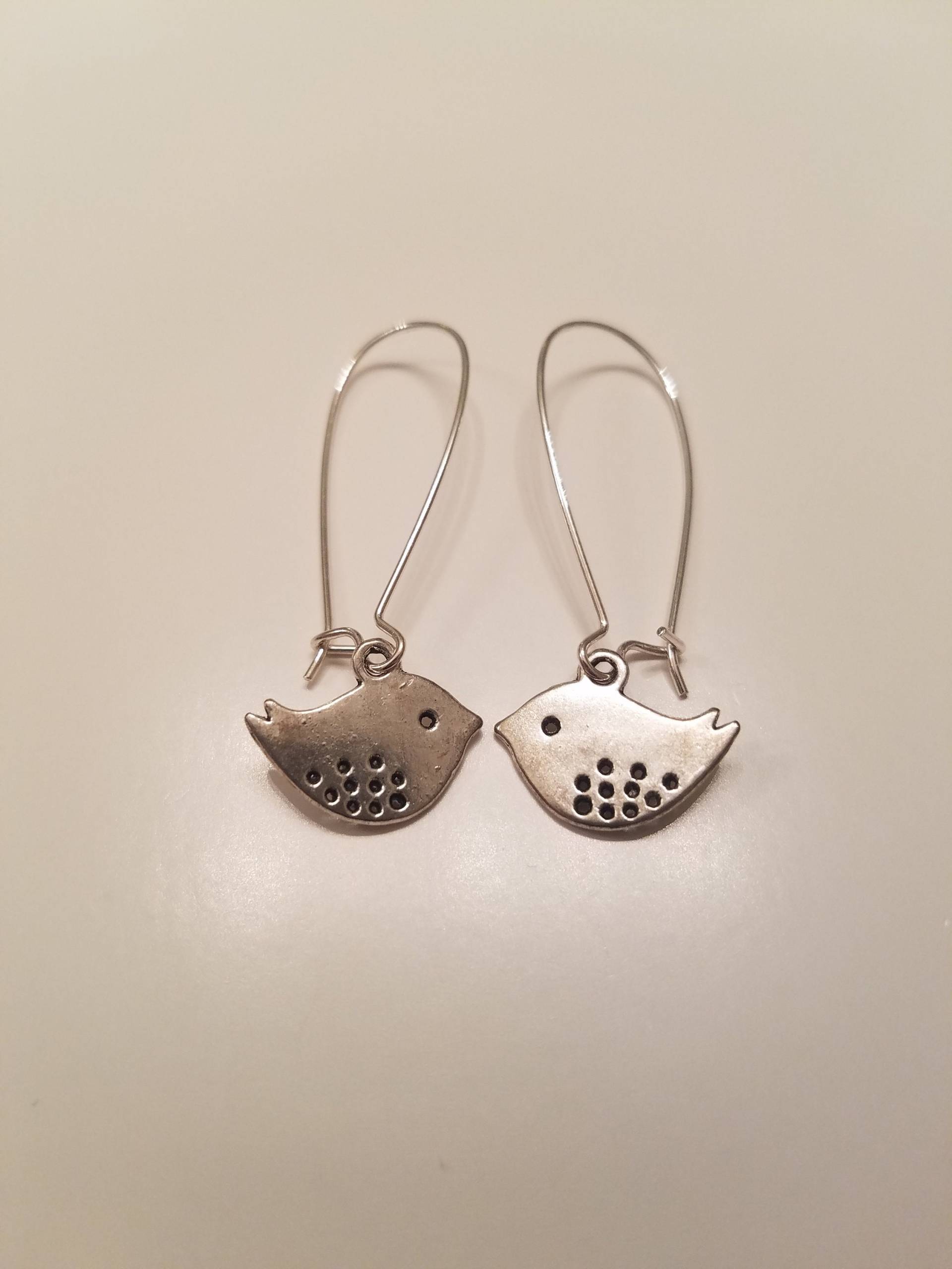 Antik Messing Oder Silber Liebe Vogelohrringe von Lana0Crystal