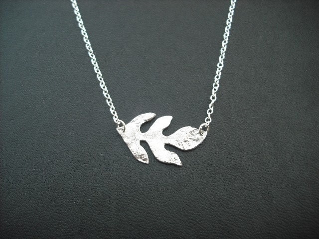 Brautjungfer Geschenk, Halskette Leaf Silber von Lana0Crystal