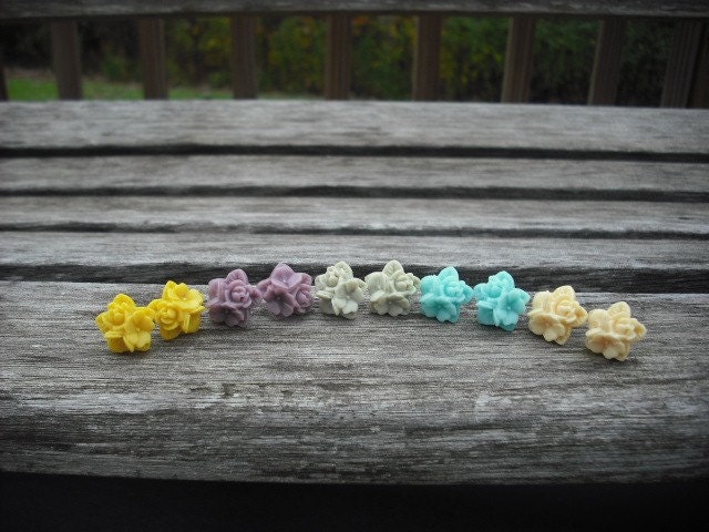 Brautjungfer Geschenk, Ohrringe, Blumenstrauß Blumen Post Ohrring - Set Von 5 von Lana0Crystal