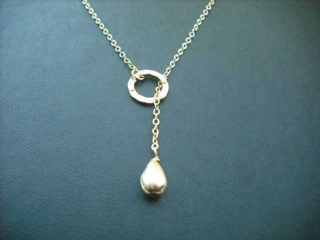 Brautjungfer Halskette, Hochzeitsgeschenk, Romantisch Lariat - 16K Gelbgold Vergoldet von Lana0Crystal