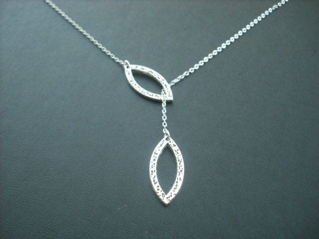 Brautjungfer Lariathalskette, Ella Lasso - Weißgold Vergoldete Kette, Bist Birdesmaid Geschenk, Hochzeitsgeschenk von Lana0Crystal