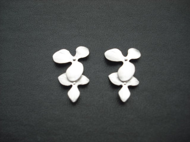 Brautjungfer Ohrringe - Post Silber Doppelzimmer Orchidee Blüht Sterling Silber-Post, Hochzeitsgeschenk, Geschenk Der Brautjungfern von Lana0Crystal