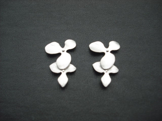 Brautjungfer Ohrringe - Post Silber Doppelzimmer Orchidee Blüht Sterling Silber-Post, Hochzeitsgeschenk, Geschenk Der Brautjungfern von Lana0Crystal