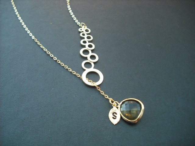 Brautjungfern, Hochzeit Geschenk, Personalisierte - Moderne Verbunden Kreise Lasso Khaki-Lünette von Lana0Crystal