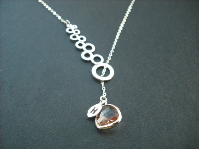 Brautjungfern, Hochzeit Geschenk, Personalisierte - Moderne Verbunden Kreise Lasso Licht Pfirsich Lünette von Lana0Crystal