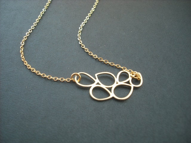 Brautjungfern Geschenk, Hochzeitsgeschenk, Matte Gelb Gold Multi Teardroop Halskette von Lana0Crystal